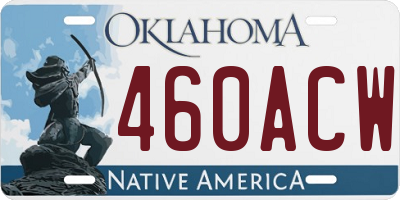 OK license plate 460ACW