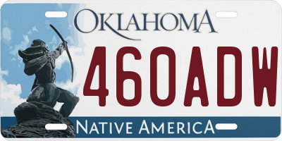 OK license plate 460ADW
