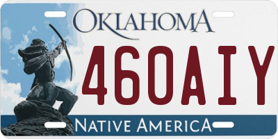 OK license plate 460AIY