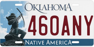 OK license plate 460ANY