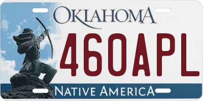 OK license plate 460APL