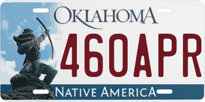 OK license plate 460APR
