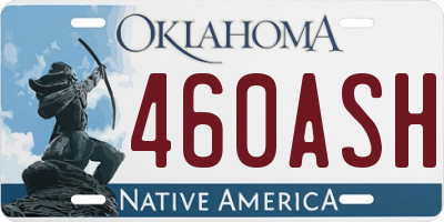 OK license plate 460ASH