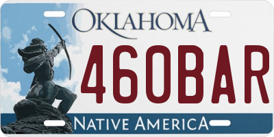 OK license plate 460BAR
