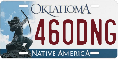OK license plate 460DNG
