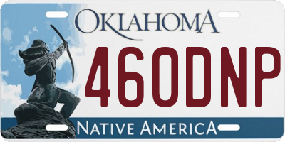 OK license plate 460DNP