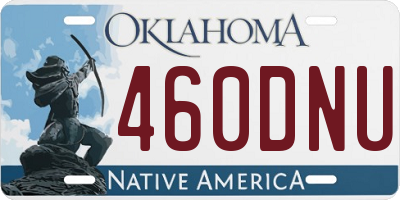 OK license plate 460DNU