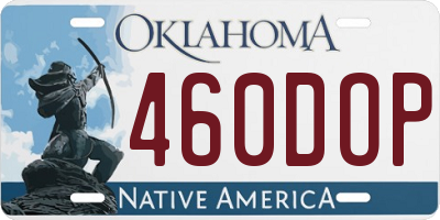 OK license plate 460DOP