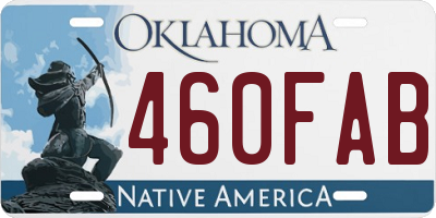 OK license plate 460FAB