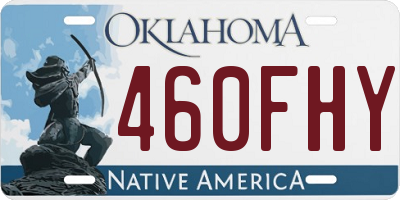 OK license plate 460FHY