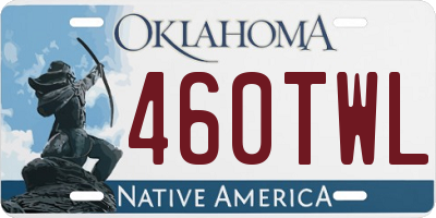 OK license plate 460TWL