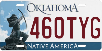 OK license plate 460TYG