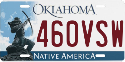 OK license plate 460VSW