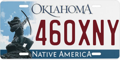 OK license plate 460XNY