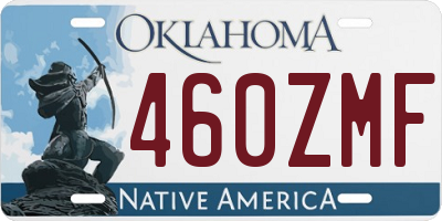 OK license plate 460ZMF