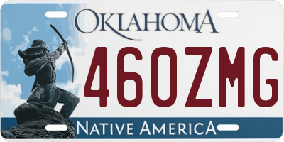 OK license plate 460ZMG