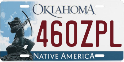 OK license plate 460ZPL