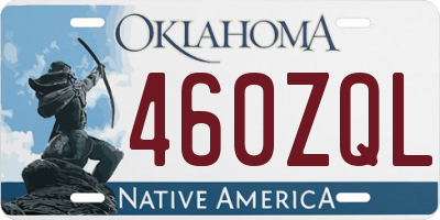 OK license plate 460ZQL