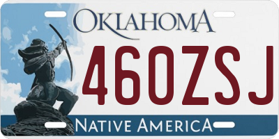 OK license plate 460ZSJ