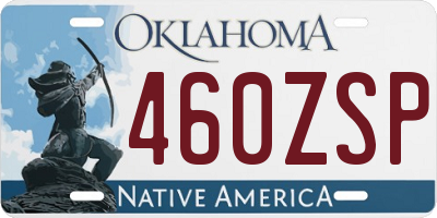 OK license plate 460ZSP