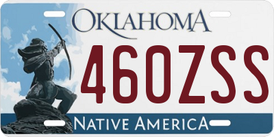 OK license plate 460ZSS