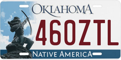 OK license plate 460ZTL