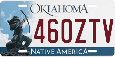 OK license plate 460ZTV