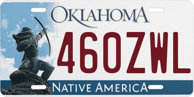 OK license plate 460ZWL