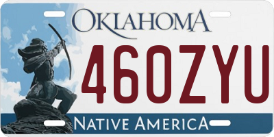 OK license plate 460ZYU