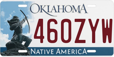 OK license plate 460ZYW