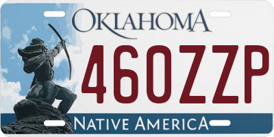 OK license plate 460ZZP