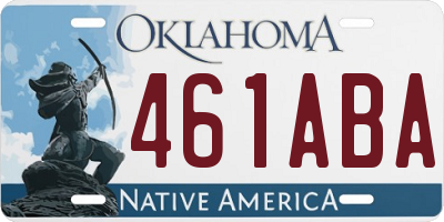 OK license plate 461ABA