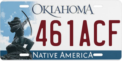OK license plate 461ACF