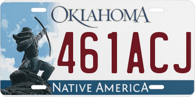 OK license plate 461ACJ