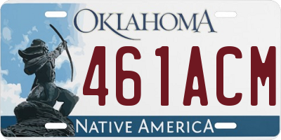 OK license plate 461ACM