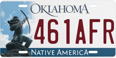 OK license plate 461AFR