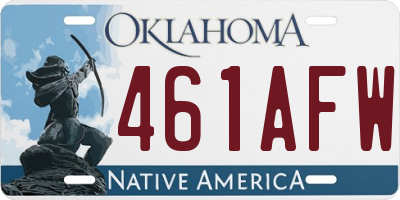 OK license plate 461AFW