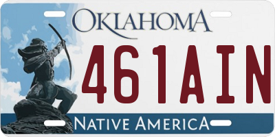 OK license plate 461AIN