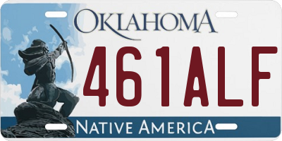 OK license plate 461ALF