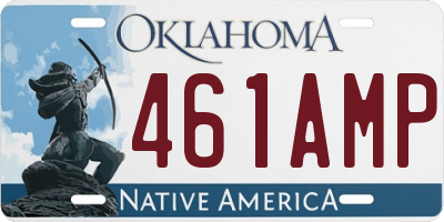 OK license plate 461AMP