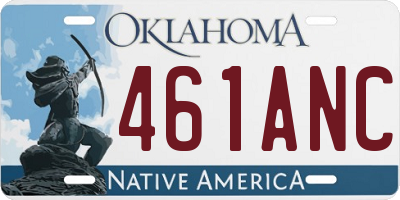 OK license plate 461ANC