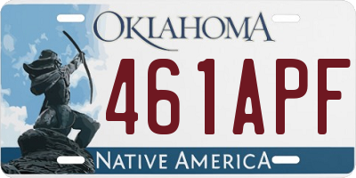 OK license plate 461APF