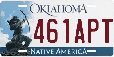 OK license plate 461APT