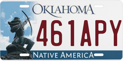 OK license plate 461APY