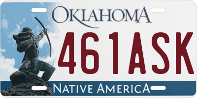 OK license plate 461ASK