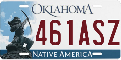 OK license plate 461ASZ