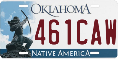 OK license plate 461CAW
