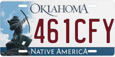 OK license plate 461CFY