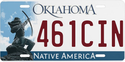 OK license plate 461CIN