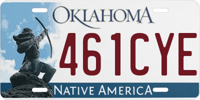OK license plate 461CYE